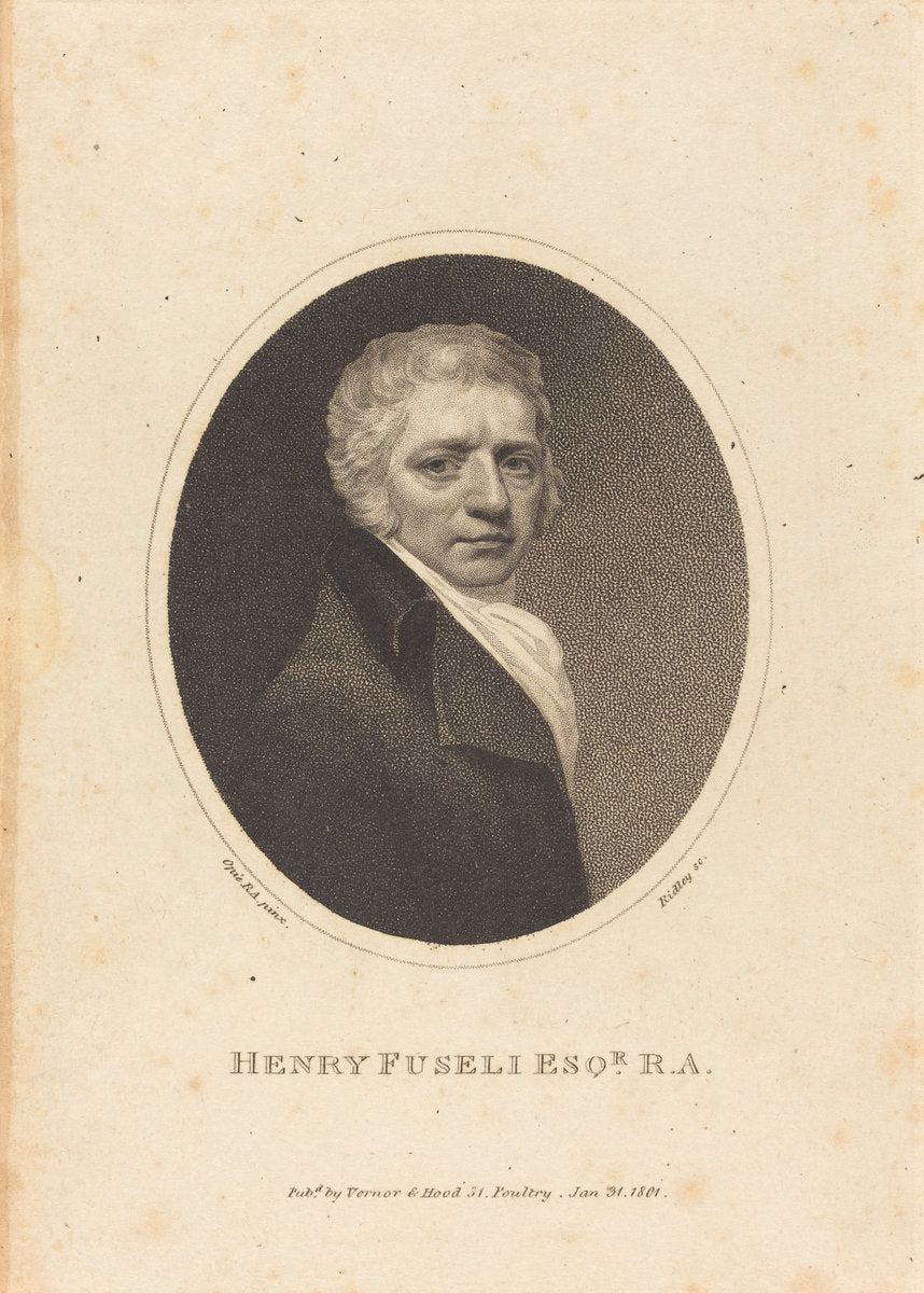 Henry Fuseli by William Ridley after John Opie (British, 1764 - 1838), 16X12"(A3)Poster Print