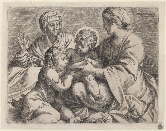 The Madonna della Scodella by Annibale Carracci (Italian, 1560 - 1609), 16X12"(A3)Poster Print