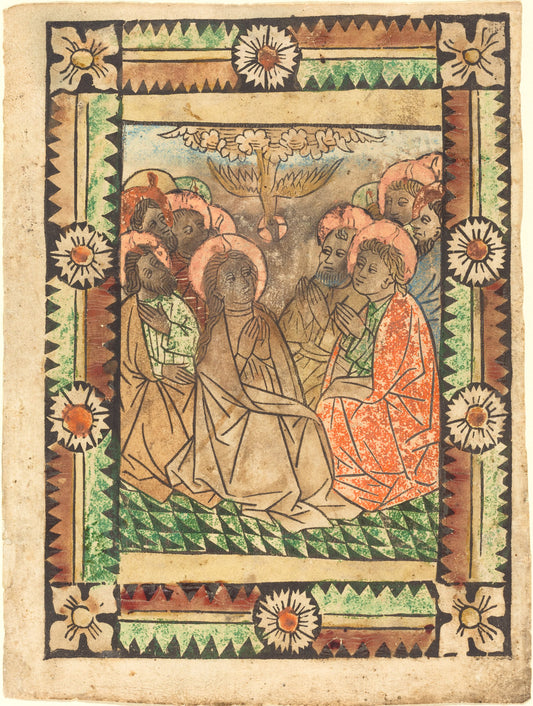 c. 1450 by German 15th Century (The Descent of the Holy Ghost), 16X12"(A3)Poster Print