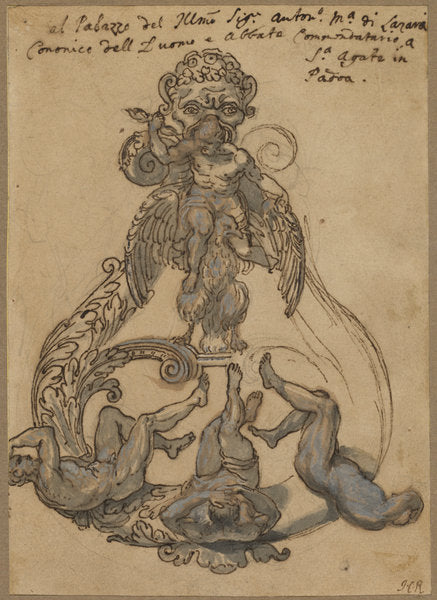 late 17th or early 18th century by Italian 17th Century or Italian 18th Century (Door Knocker with Zeus Vanguishing Giants), 16X12"(A3)Poster Print