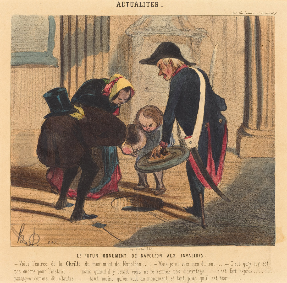 Le Futur monument de Napoléon aux Invalides by Honoré Daumier (French, 1808 - 1879), 16X12"(A3)Poster Print