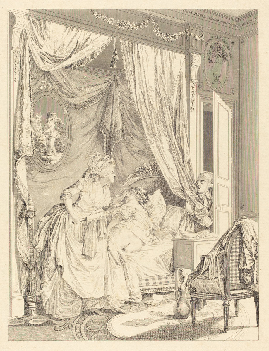 Le contretemps by Francois-Nicolas-Barthelemy Dequevauviller after Nicolas Lavreince (French, 1745 - c. 1807), 16X12"(A3)Poster Print