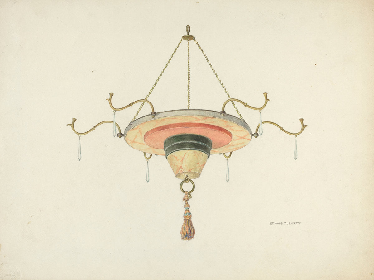 Chandelier by Edward Jewett (American, active c. 1935), 16X12"(A3)Poster Print