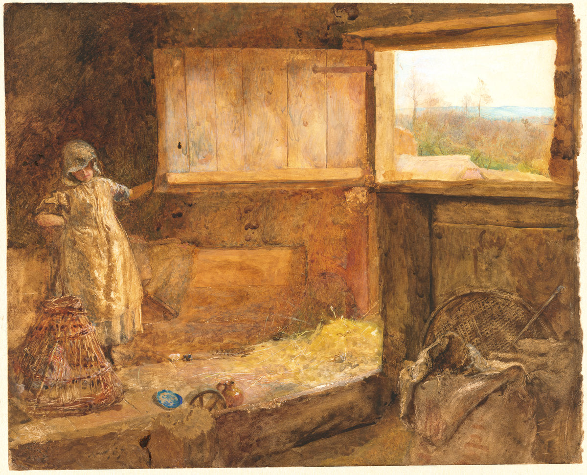 The Hayloft by John William North (British, 1842 - 1924), 16X12"(A3)Poster Print
