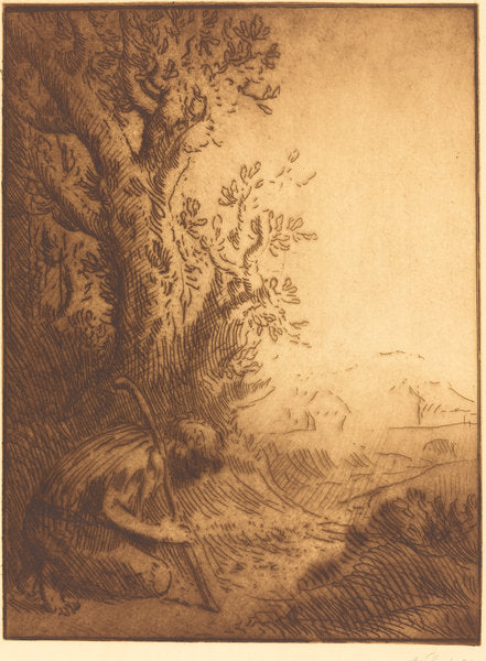 The Prodigal Son, 4th plate (L'enfant prodigue) by Alphonse Legros (French, 1837 - 1911), 16X12"(A3)Poster Print