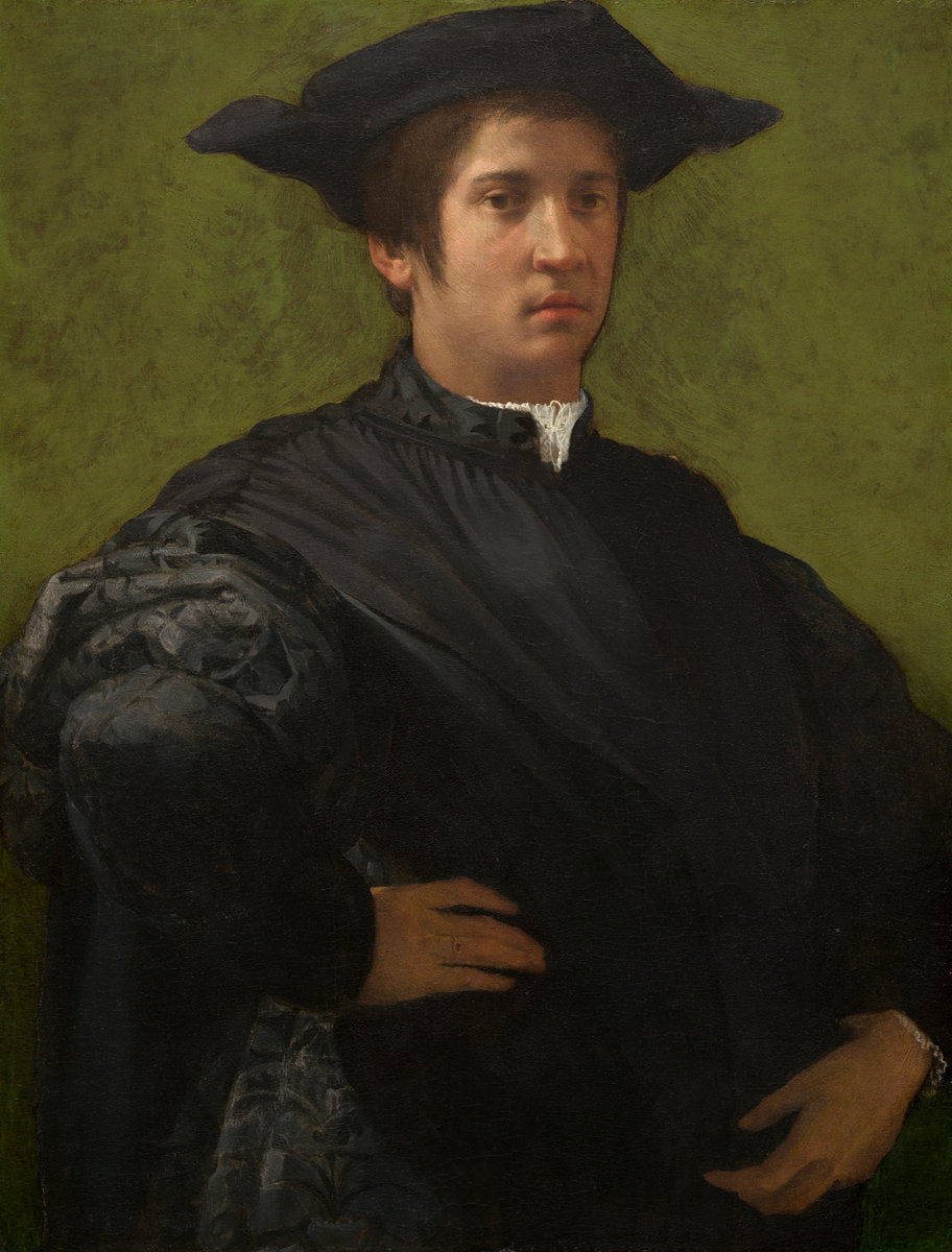 Portrait of a Man by Rosso Fiorentino (Florentine, 1494 - 1540), 16X12"(A3)Poster Print