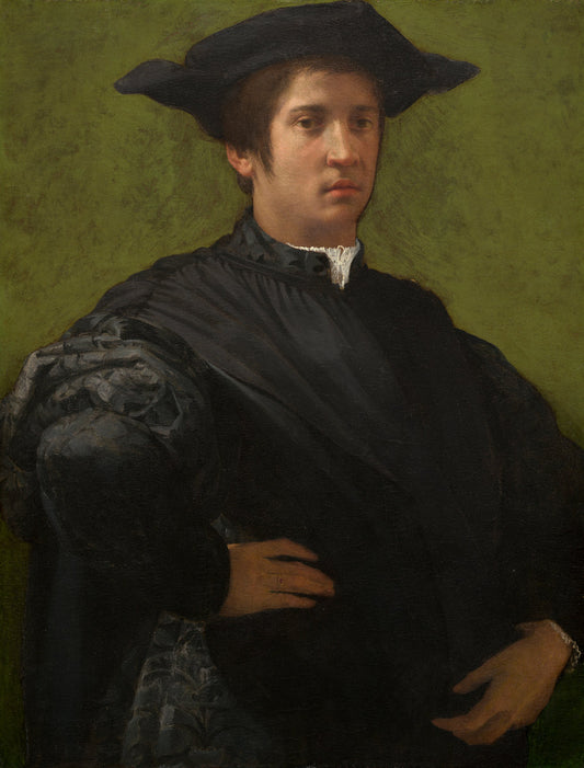 Portrait of a Man by Rosso Fiorentino (Florentine, 1494 - 1540), 16X12"(A3)Poster Print