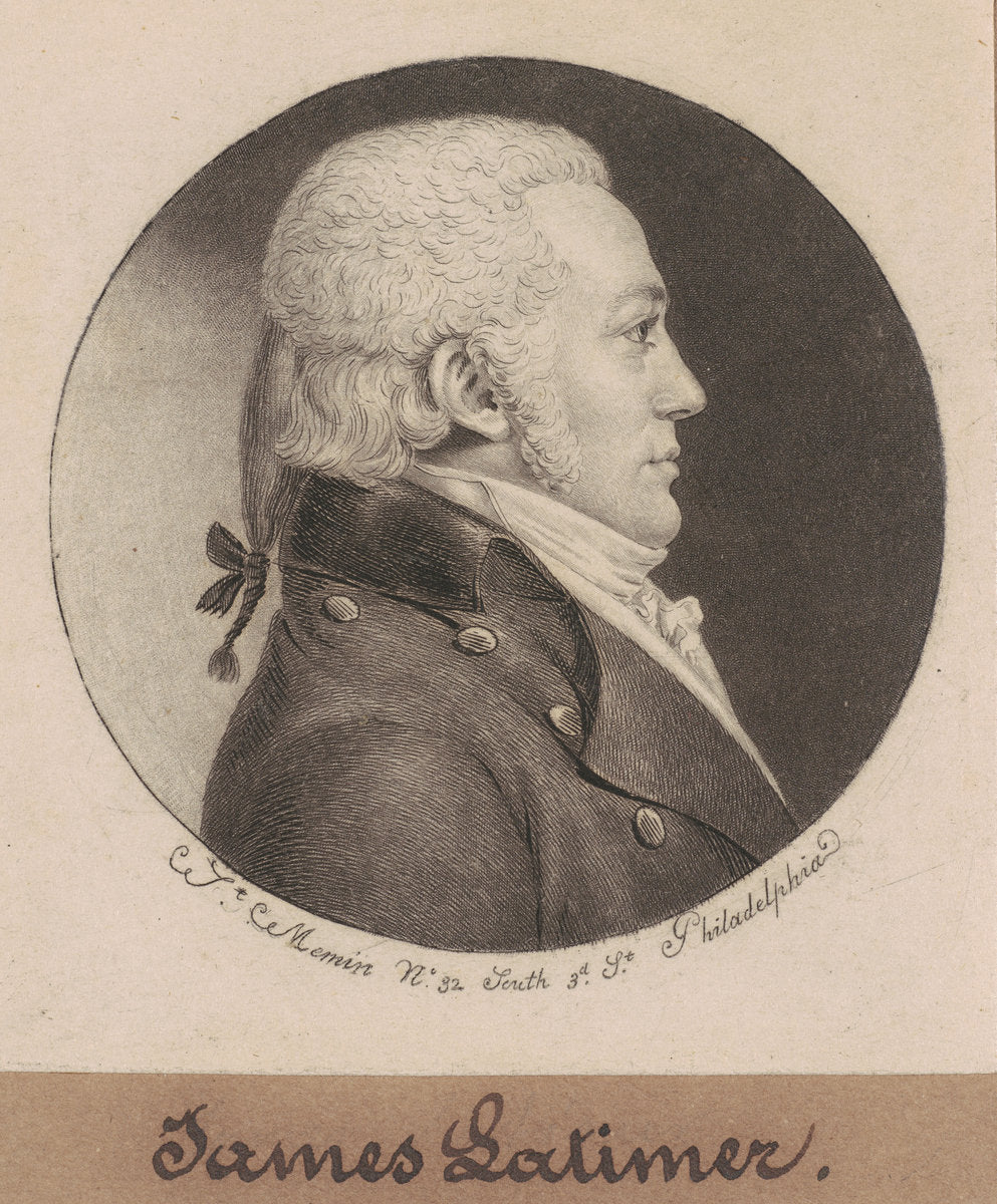 James Latimer by Charles B. J. Févret de Saint-Mémin (French, 1770 - 1852), 16X12"(A3)Poster Print