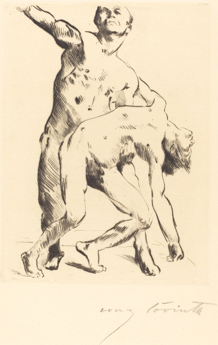 Odysseus and the Suitor (Odysseus und die Freier) by Lovis Corinth (German, 1858 - 1925), 16X12"(A3)Poster Print