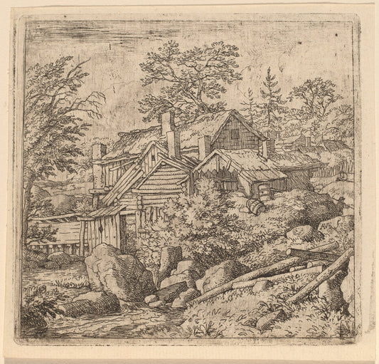 Hamlet on a Mountain Side by Allart van Everdingen (Dutch, 1621 - 1675), 16X12"(A3)Poster Print