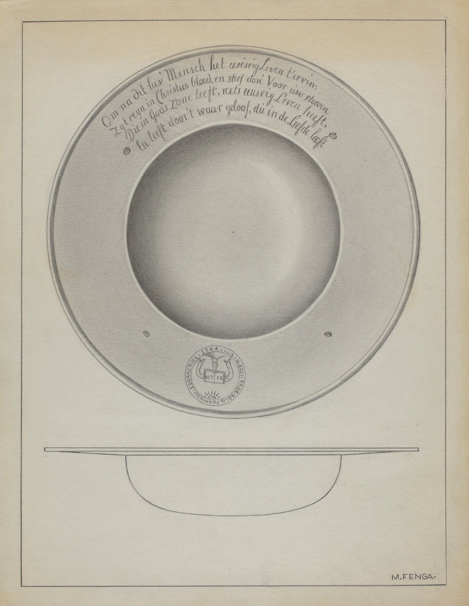 Silver Baptismal Basin by Michael Fenga (American, active c. 1935), 16X12"(A3)Poster Print