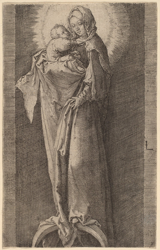 The Virgin in the Niche by Lucas van Leyden (Netherlandish, 1489/1494 - 1533), 16X12"(A3)Poster Print