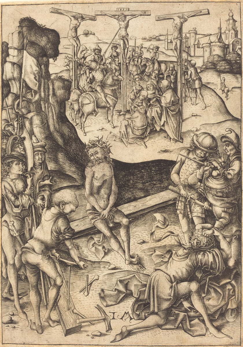The Crucifixion by Israhel van Meckenem (German, c. 1445 - 1503), 16X12"(A3)Poster Print