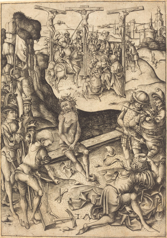 The Crucifixion by Israhel van Meckenem (German, c. 1445 - 1503), 16X12"(A3)Poster Print