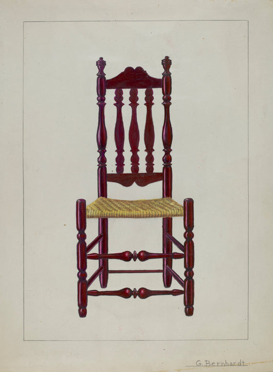 Baluster Back Chair by Gerald Bernhardt (American, active c. 1935), 16X12"(A3)Poster Print