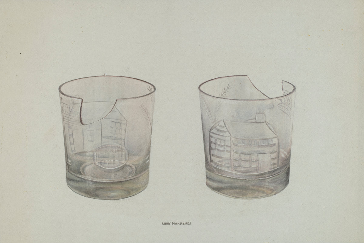 Whiskey Glass by Chris Makrenos (American, active c. 1935), 16X12"(A3)Poster Print