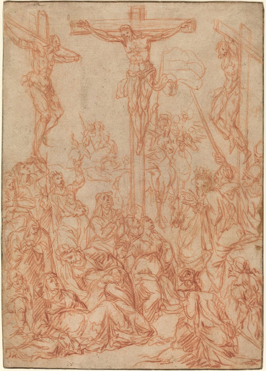 The Crucifixion by Andrea Vicentino (Italian, c. 1539 - 1614), 16X12"(A3)Poster Print