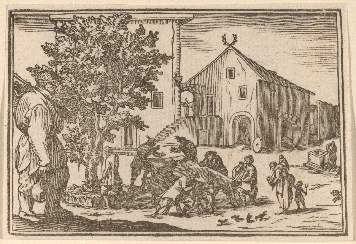 Tavern by Edouard Eckman after Jacques Callot (Flemish, born c. 1600), 16X12"(A3)Poster Print