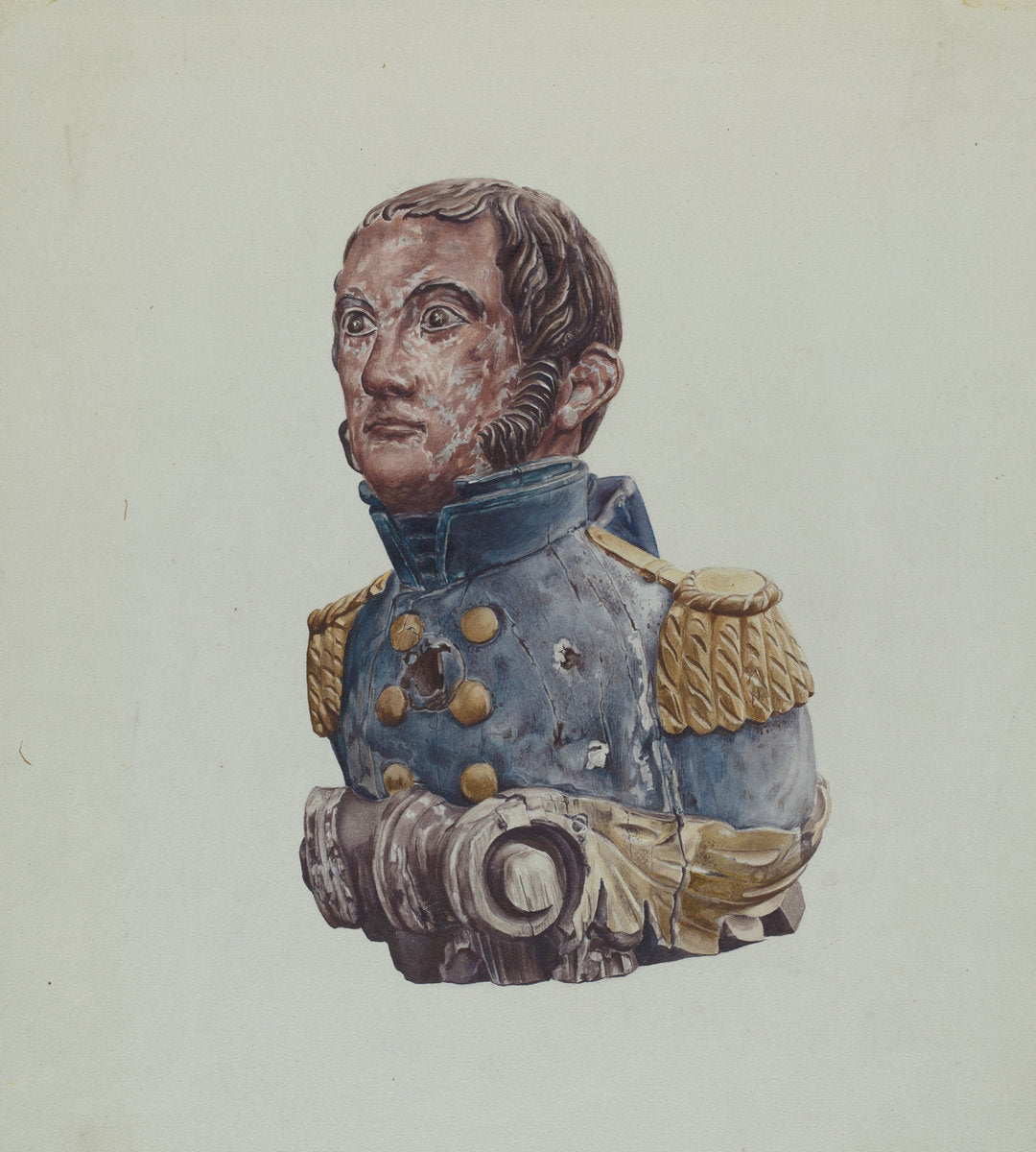 Figurehead: Naval Officer by Rosamond P. Gray (American, active c. 1935), 16X12"(A3)Poster Print