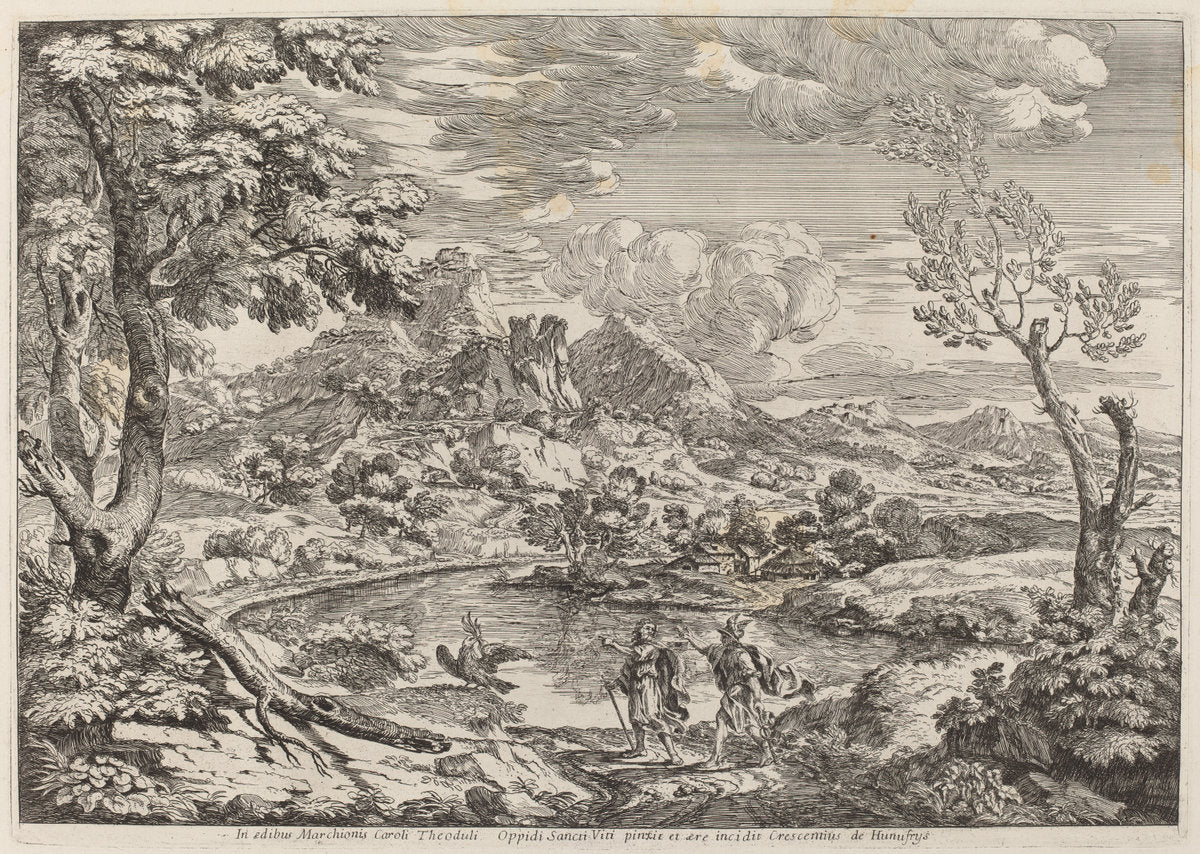 A Man Showing Mercury the Eagle of Jupiter by Crescenzio Onofri (Italian, probably 1632 - 1712 or after), 16X12"(A3)Poster Print