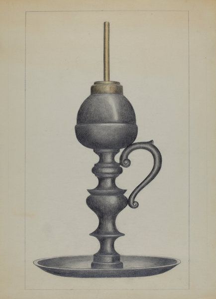 Camphene Lamp by Herman Bader (American, active c. 1935), 16X12"(A3)Poster Print