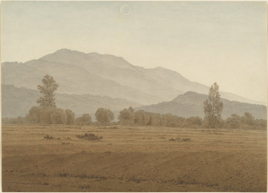 New Moon above the Riesengebirge Mountains by Caspar David Friedrich (German, 1774 - 1840), 16X12"(A3)Poster Print
