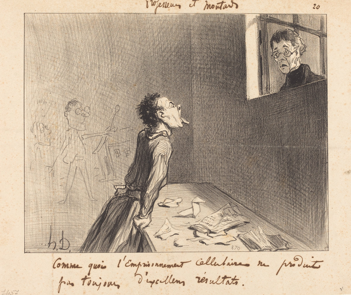Comme quoi l'emprisonnement cellulaire... by Honoré Daumier (French, 1808 - 1879), 16X12"(A3)Poster Print