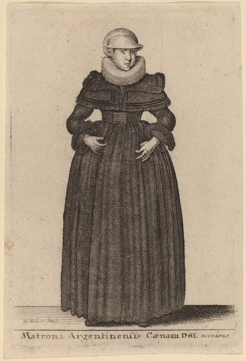 Matrona Argentinensis Caenam Dni Accedens                                            e des Nymphs) by Wenceslaus Hollar (Bohemian, 1607 - 1677), 16X12"(A3)Poster Print