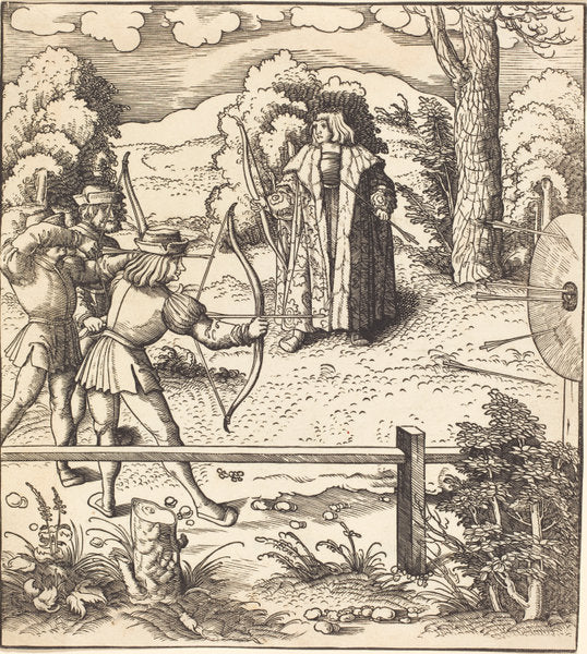 The Young White King at the Butts by Leonhard Beck (German, c. 1480 - 1542), 16X12"(A3)Poster Print