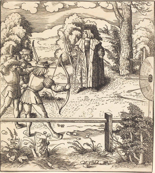The Young White King at the Butts by Leonhard Beck (German, c. 1480 - 1542), 16X12"(A3)Poster Print