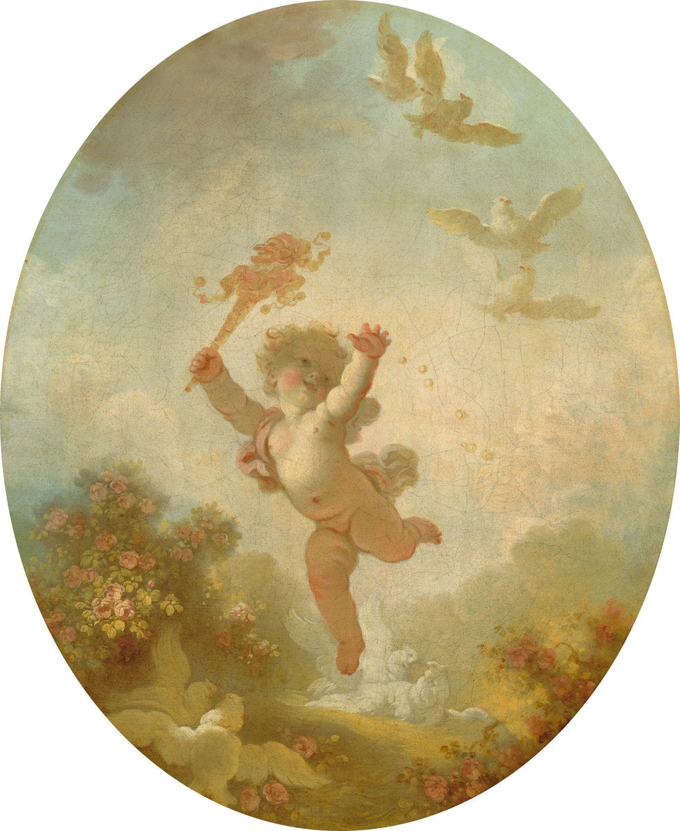 Love as Folly by Jean Honoré Fragonard (French, 1732 - 1806), 16X12"(A3)Poster Print