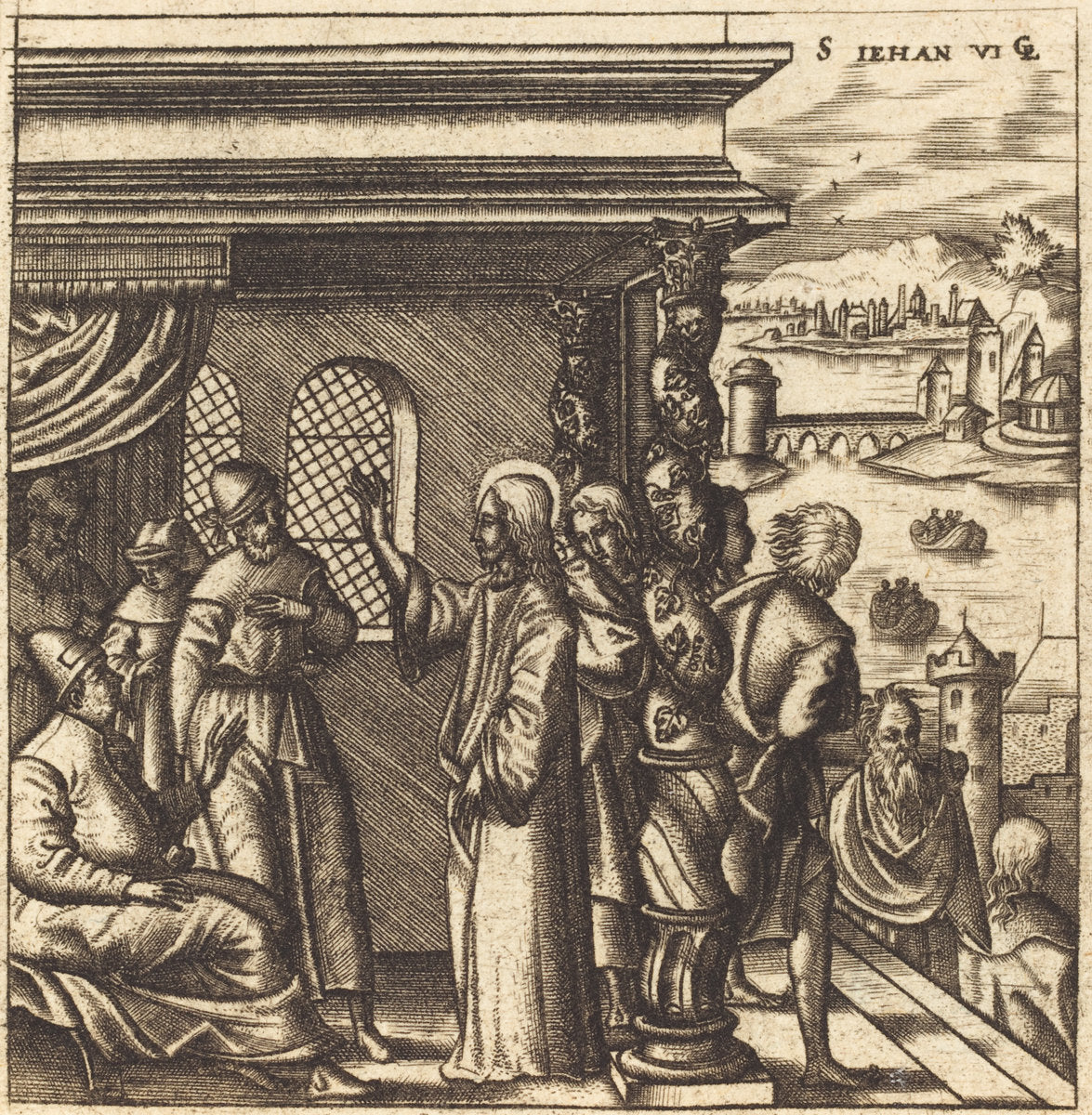 Christ Teaching in the Synagogue by Léonard Gaultier (French, 1561 - 1641), 16X12"(A3)Poster Print