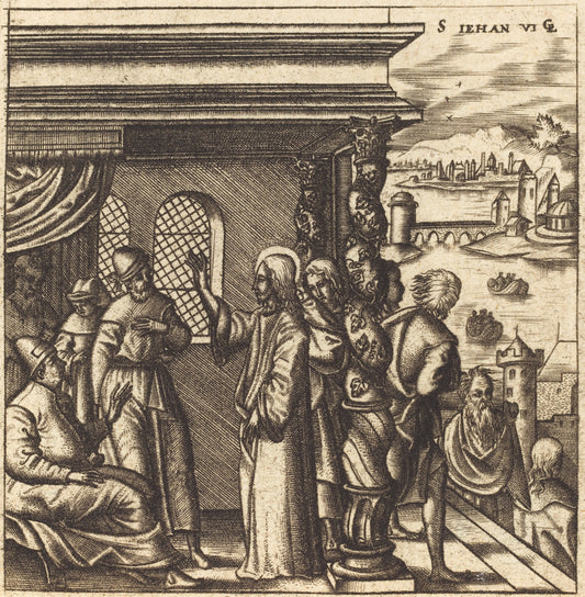 Christ Teaching in the Synagogue by Léonard Gaultier (French, 1561 - 1641), 16X12"(A3)Poster Print