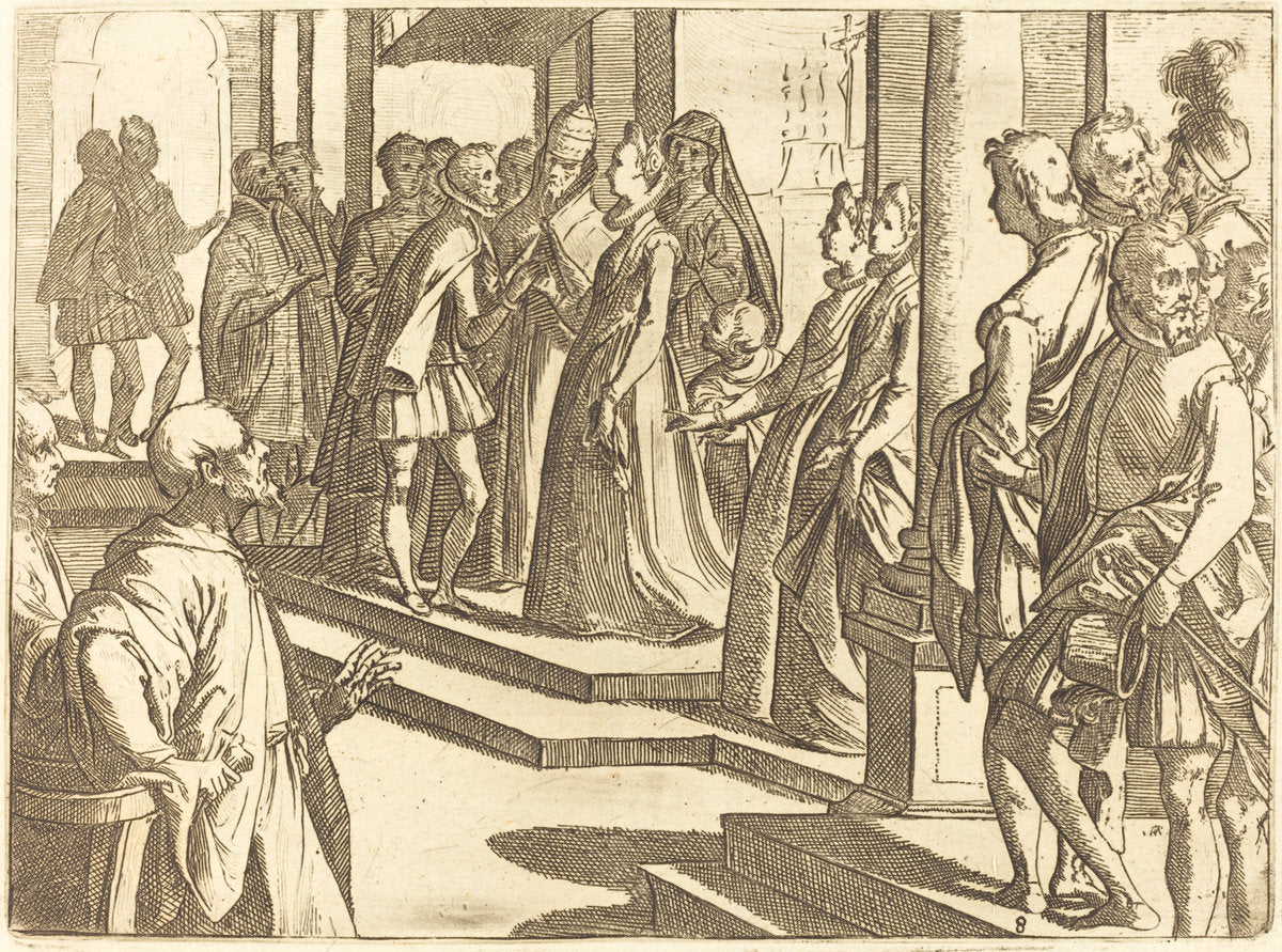 The Betrothal of Margaret of Austria to Philip III, King of Spain by Raffaello Schiaminossi (Italian, 1572 - 1622), 16X12"(A3)Poster Print