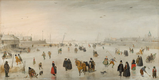 A Scene on the Ice by Hendrick Avercamp (Dutch, 1585 - 1634), 16X12"(A3)Poster Print