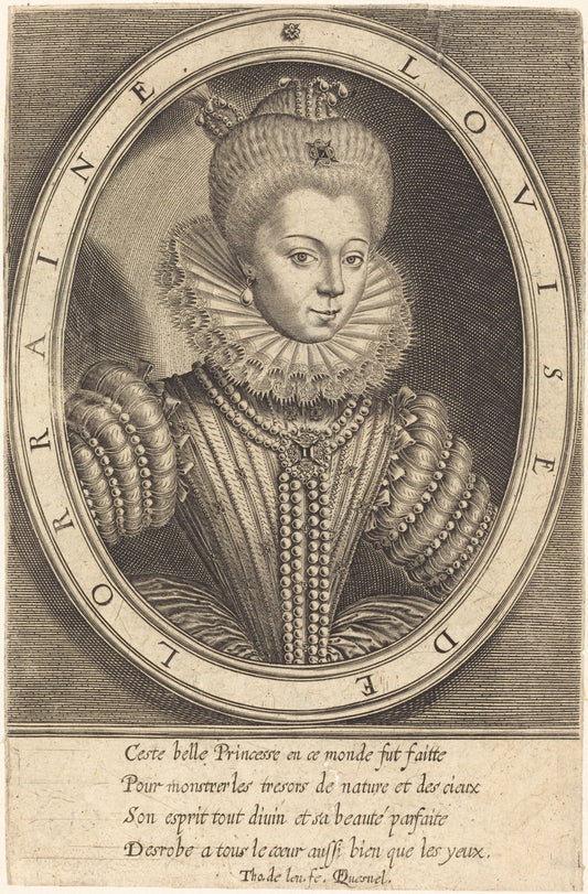 Louise de Lorraine by Thomas de Leu after François Quesnel (French, c. 1560 - c. 1620), 16X12"(A3)Poster Print