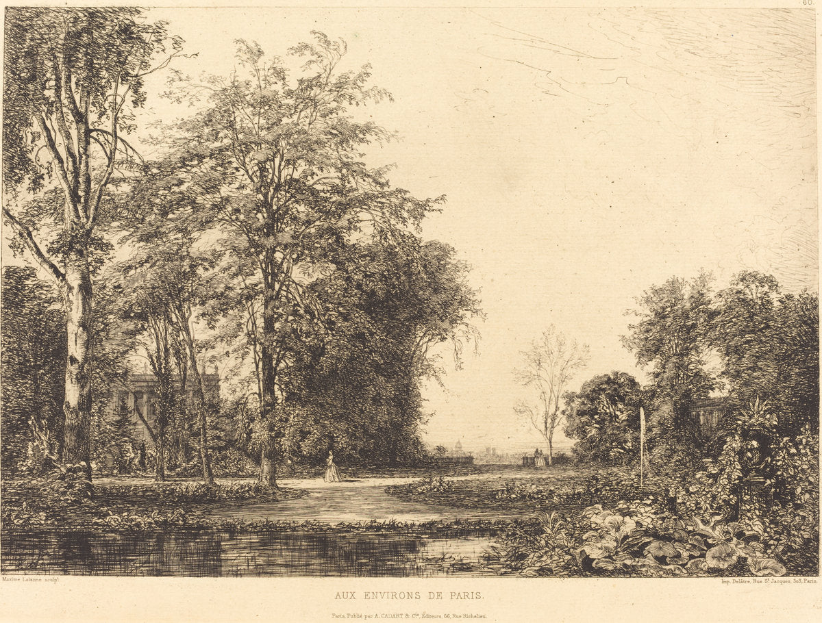 Aux environs de Paris by Maxime Lalanne (French, 1827 - 1886), 16X12"(A3)Poster Print