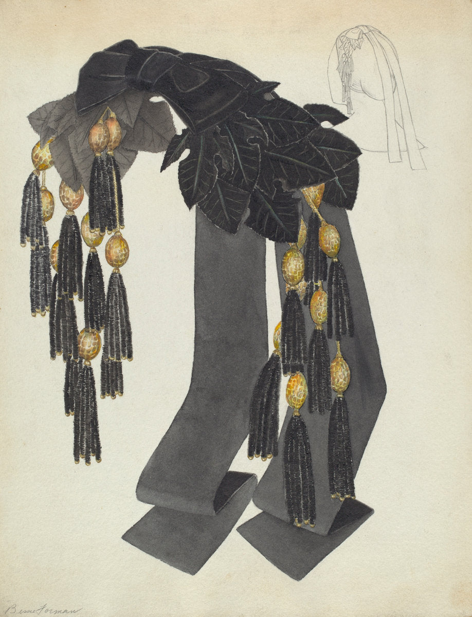 Headdress by Bessie Forman (American, active c. 1935), 16X12"(A3)Poster Print