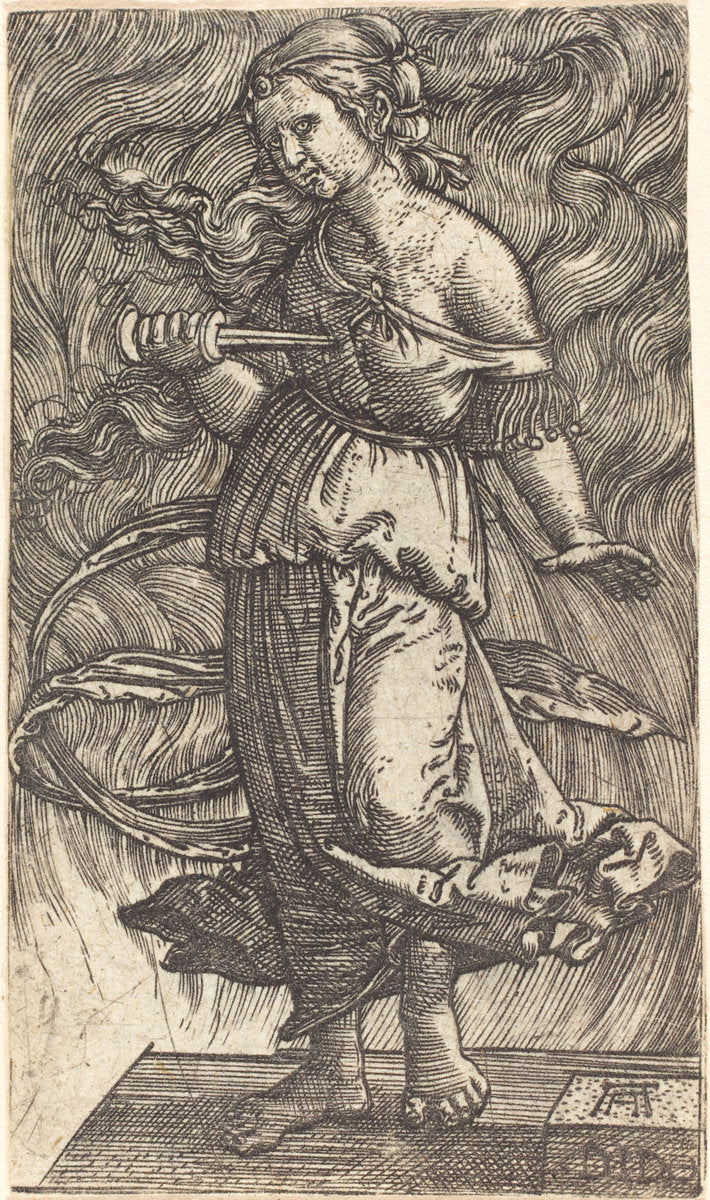 The Suicide of Dido by Albrecht Altdorfer (German, 1480 or before - 1538), 16X12"(A3)Poster Print