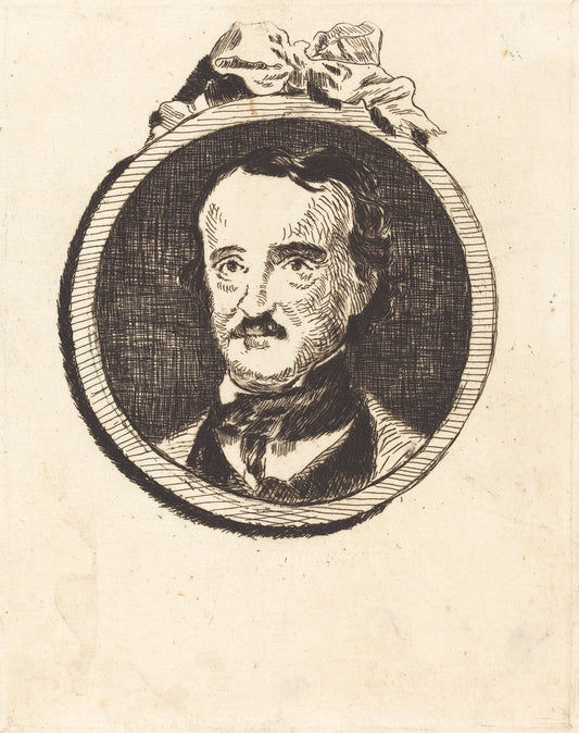 Edgar Poe by Edouard Manet (French, 1832 - 1883), 16X12"(A3)Poster Print