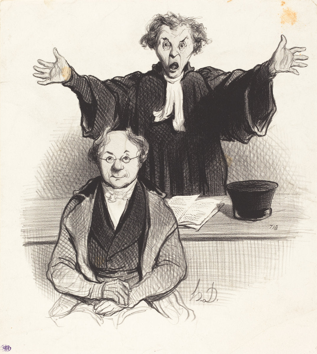 Une Demande en séparation by Honoré Daumier (French, 1808 - 1879), 16X12"(A3)Poster Print