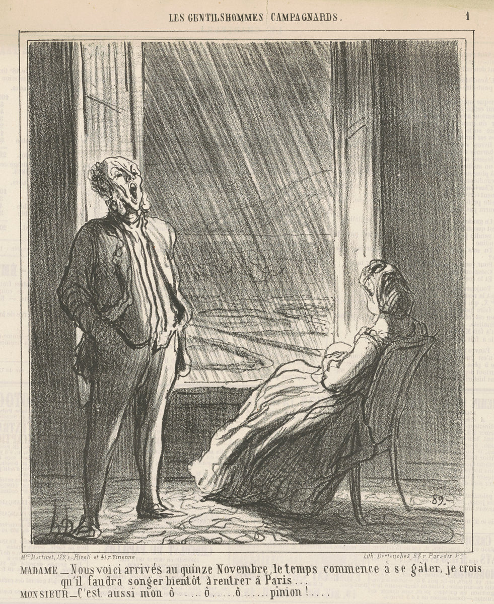 Madame ...Nous voici ... au quinze Novembre by Honoré Victorin Daumier (French, 1808 - 1879), 16X12"(A3)Poster Print