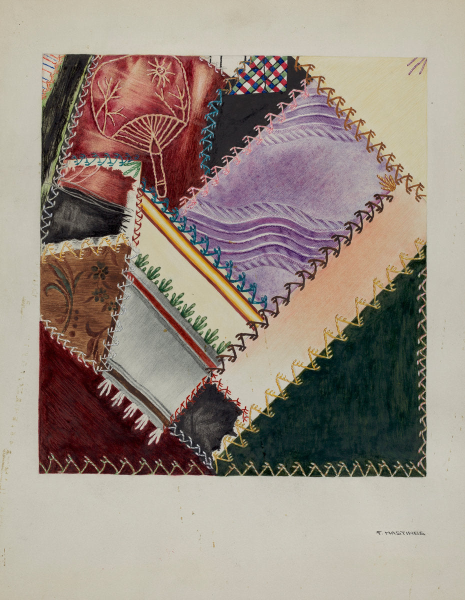 Quilts, Pieced by Florence Hastings (American, active c. 1935), 16X12"(A3)Poster Print