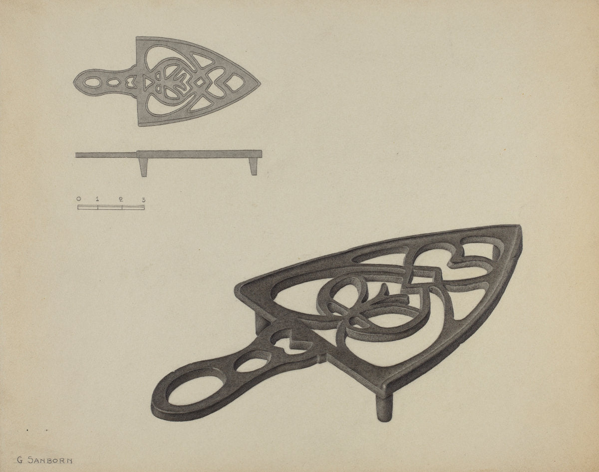 Pa. German Flat-iron Holder by Gordon Sanborn (American, active c. 1935), 16X12"(A3)Poster Print