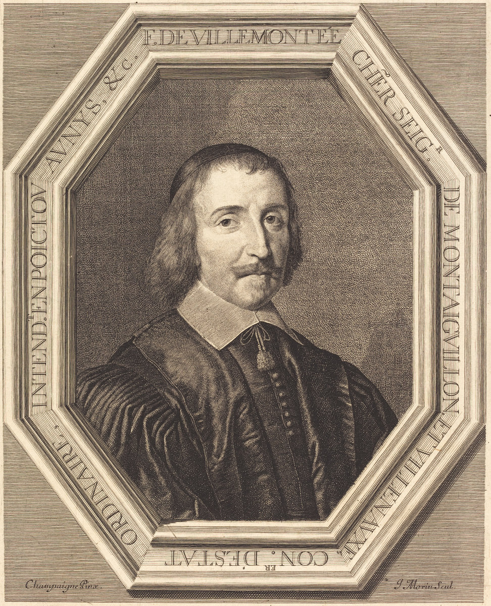 Francois de Villemontee by Jean Morin after Philippe de Champaigne (French, c. 1600 - 1650), 16X12"(A3)Poster Print