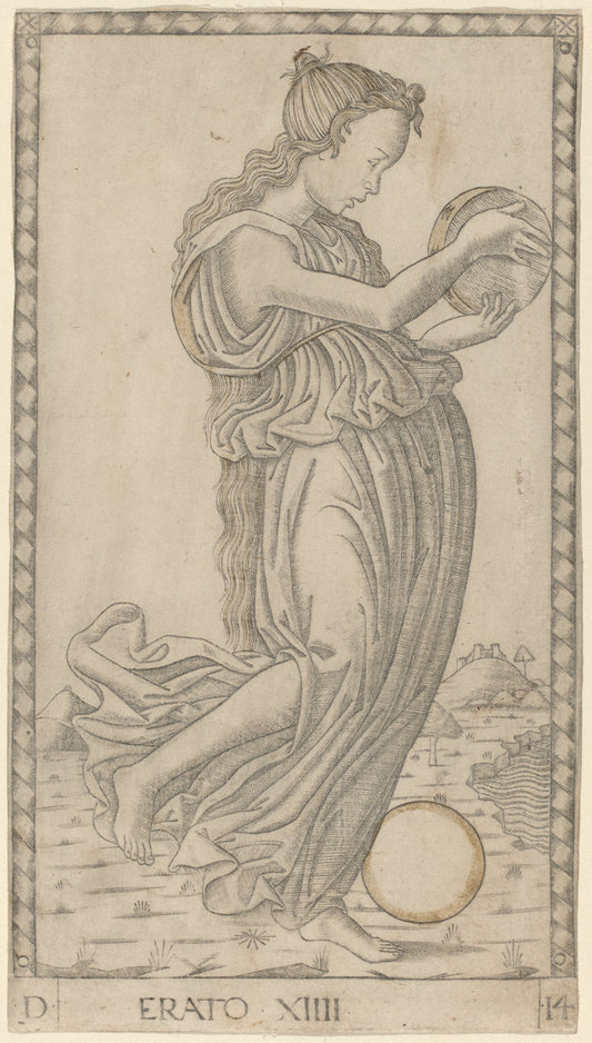 Erato by Master of the E-Series Tarocchi (Italian, active c. 1465), 16X12"(A3)Poster Print