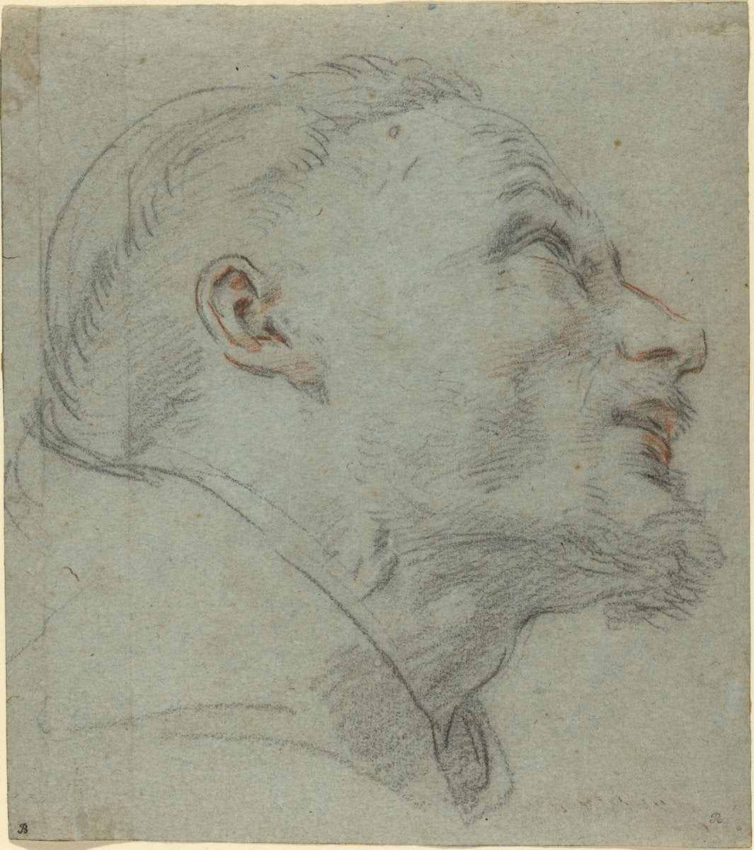 Head of Saint Francis by Guido Reni (Bolognese, 1575 - 1642), 16X12"(A3)Poster Print