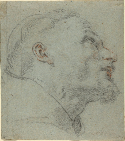 Head of Saint Francis by Guido Reni (Bolognese, 1575 - 1642), 16X12"(A3)Poster Print