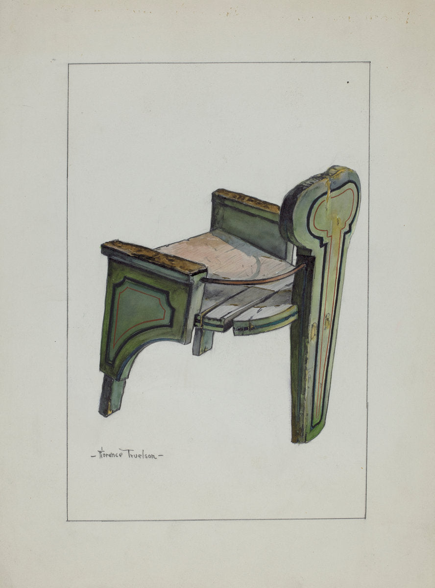 Sleigh Chair by Florence Truelson (American, 1901 - 1959), 16X12"(A3)Poster Print