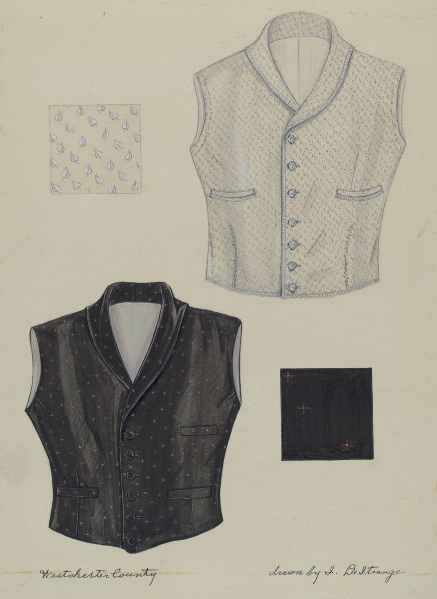 Waistcoats by Isabelle De Strange (American, active c. 1935), 16X12"(A3)Poster Print